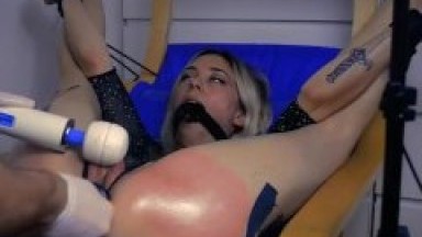 Tied up AnaKatana gets earth shattering orgasm ruined by pussy slapping