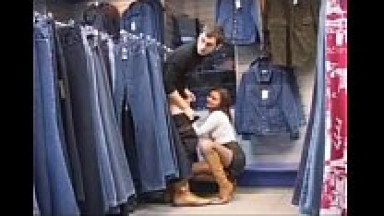 Nasty teen fuck in public store